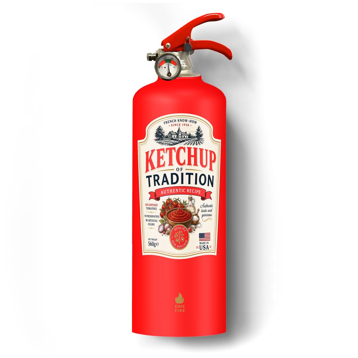 Ketchup Designer Fire Extinguisher | Vintage Kitchen Décor | CHIC FIRE