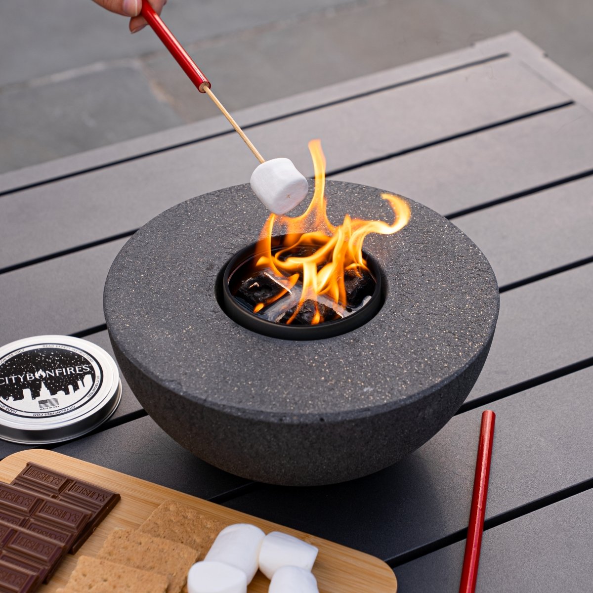 Concrete Semi-Round Fire Pit - SAFE-T.US